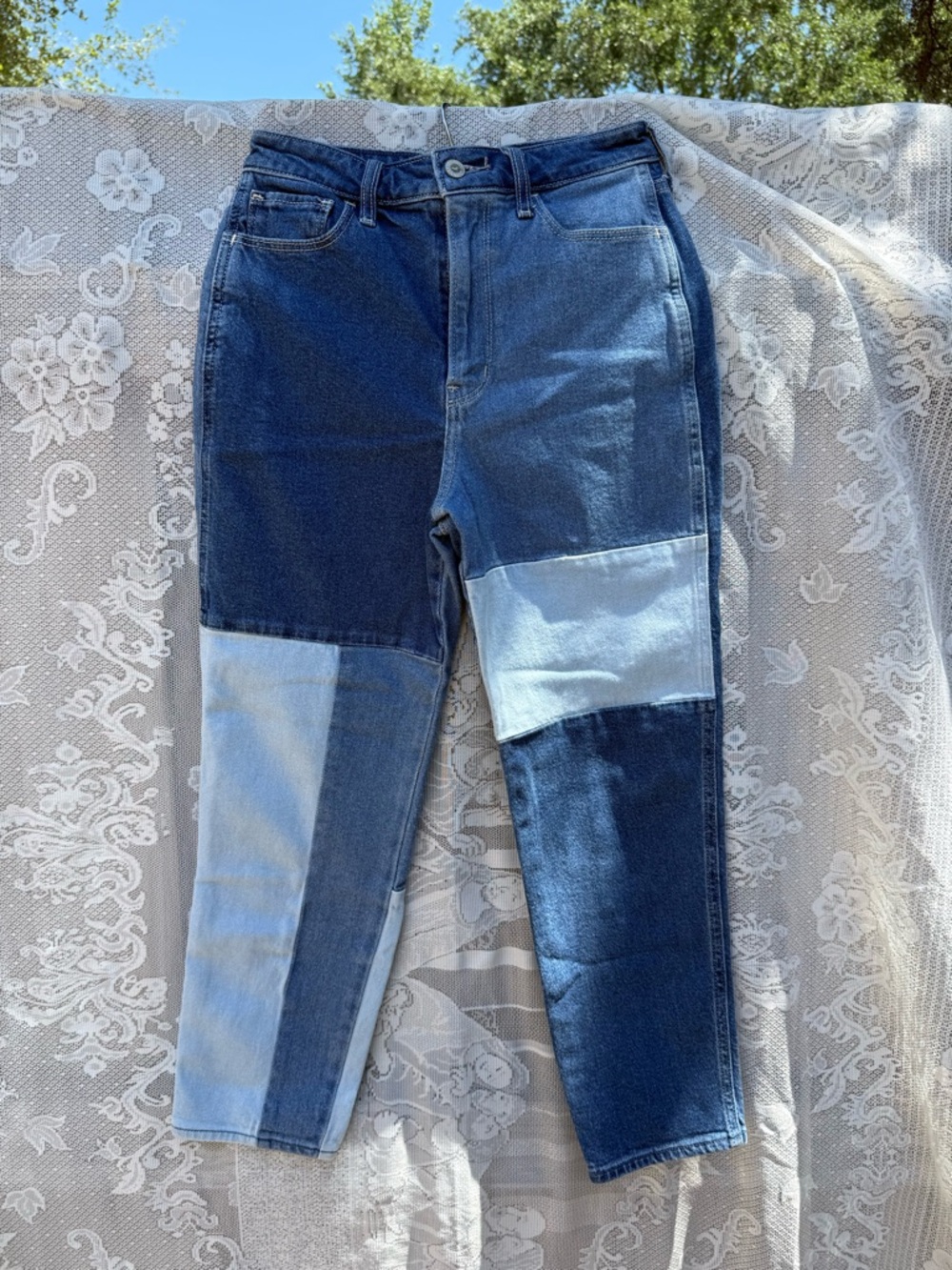 Hollister Patchwork Two-Tone Blue Women’s Jeans